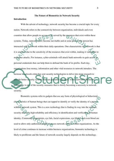 Future of Biometrics in Network Security