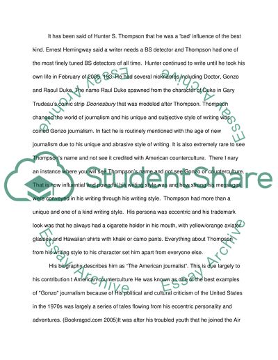 Hunter S. Thompson and American Counter culture