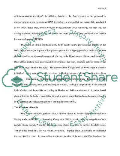 Production of Insulin in the Body