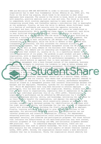 HRM and Employee Motivation