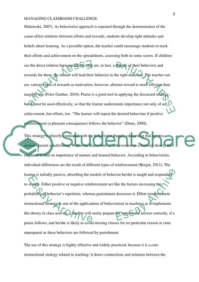 Managing classroom Challenge