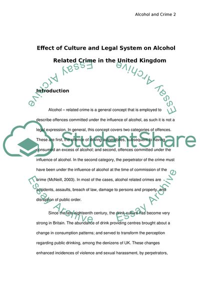 Effect of Culture and Law on Alcohol-Related Crime in the UK