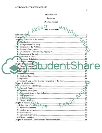 Blended vs. Traditional Learning in the Military Academic Instructor Course
