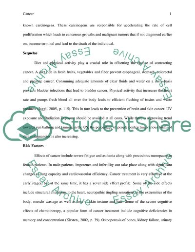 Causes of Cancer and Its Prevention as an Individual Responsibility