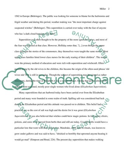 Superstitions of the Elizabethan Era