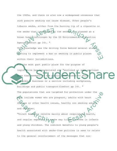 The ban on smoking in public places