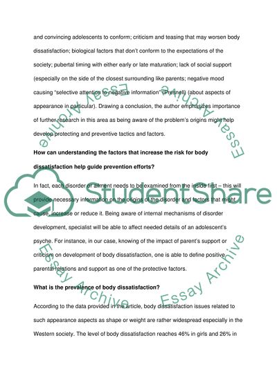 Body Dissatisfaction in Adolescent Females and Males