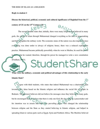 The Rise of Islam as a Religion