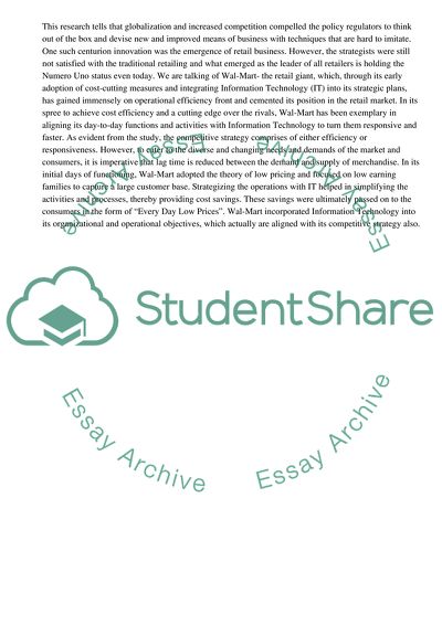 The Use of Strategic IT within the Retail Sector: The Wal-Mart