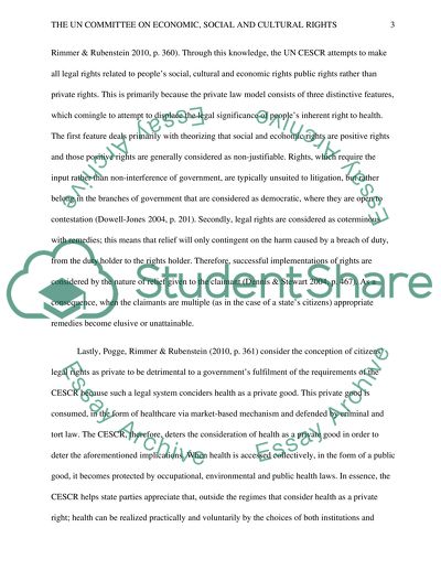 The UN Committee on Economic, Social and Cultural Rights