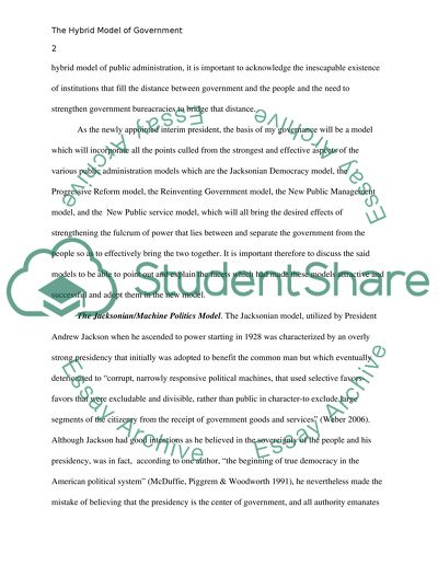 Positive and Negative Points of the Hybrid Model of the New Administration