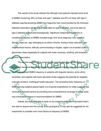 reflective essay on blood glucose monitoring