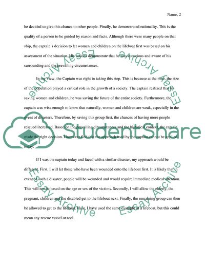 If You Were the Captain of the Titanic