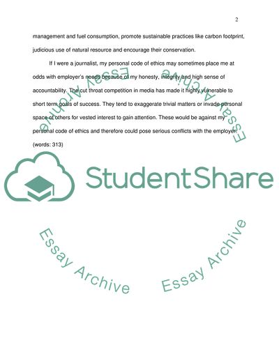 Personal Codes of Ethics