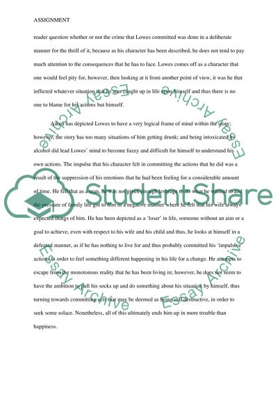 Interpretate and analayse the character in the storty