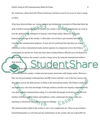 Global analysis of communication media in China