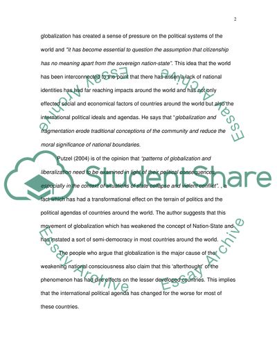 The Impact of Globalization on the International Political Agenda