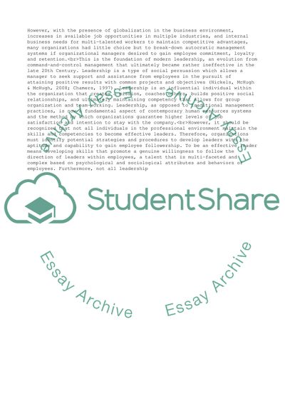 Leadership Development: Key Issues in Creating a Competent Leader