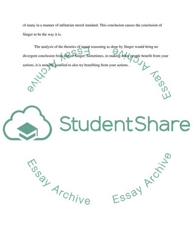 Peter Singer. Moral Reasoning