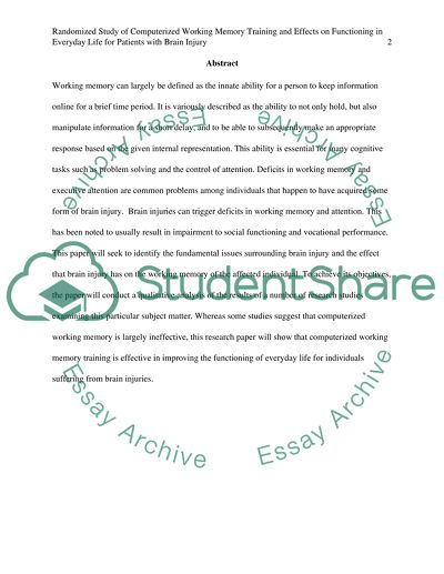 Computerized Working Memory Training