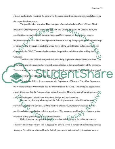 Congress, presidency, and bureaucracy