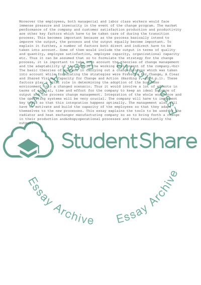 The Strategies Pertaining to the Management of the Operational Changes