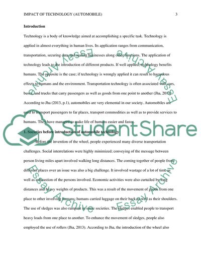 Impact of Transportation Technology