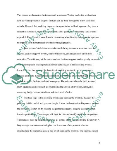 Reflection on Business Models Implied in Academical Course