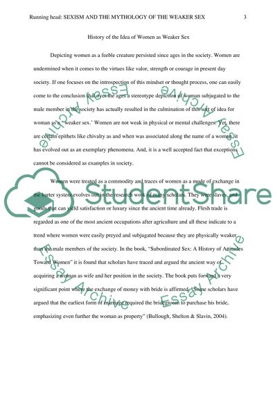 Sexism and the mythology of the weaker sex