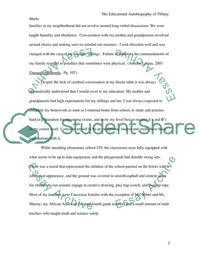 The Educational autobiography of tiffany merlo