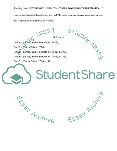 Advantages and disadvantagess of power point presentation