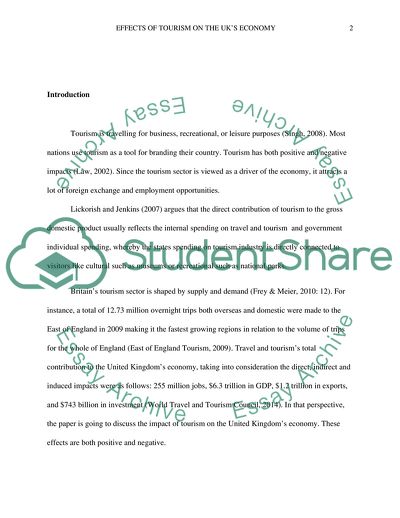 The Effects of Tourism on the United Kingdoms Economy