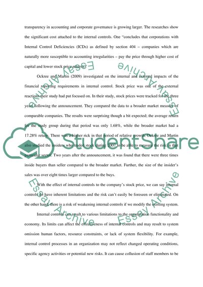 Internal Controls Assignment