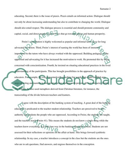 Writing Response to Freire Article