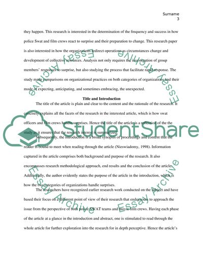 EXPECTING THE UNEXPECTED HOW SWAT OFFICERS AND FILM CREWS HANDLE SURPRISES