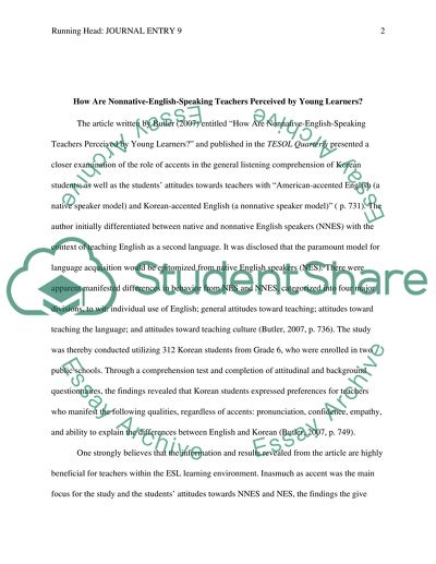 Perceiving Non-Native English-Speaking Teachers