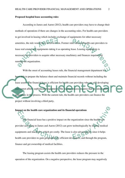 Proposed Hospital Lease Accounting Rules