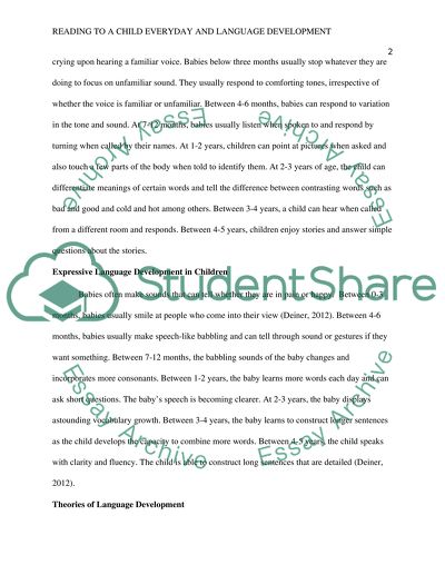 Reading To a Child Everyday and Language Development