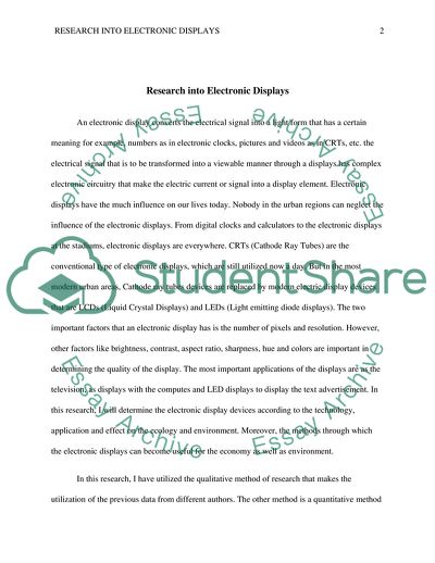 Electronic Displays: LCDs and LEDs