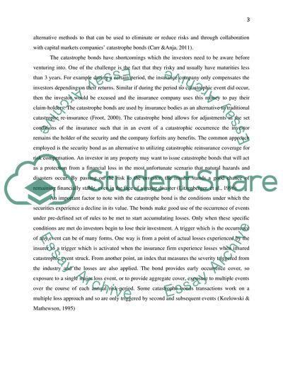 Catastrophe Bond - Historical Background, Structure, and Modeling