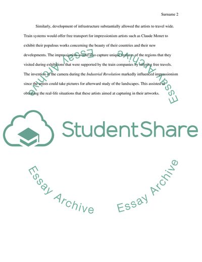 Industrial Revolution and the Artists of Impressionism