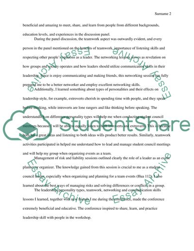 Student Leadership Conference Analysis