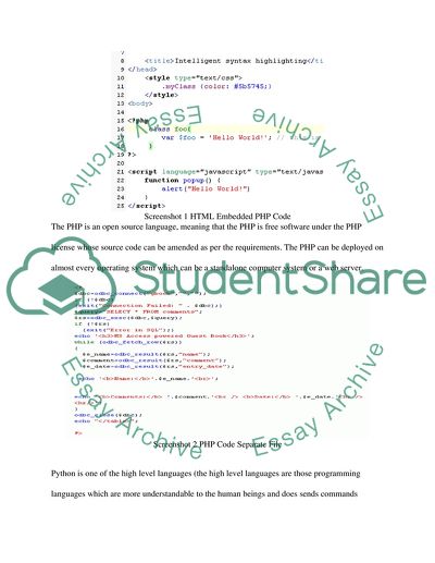 Comparison of PHP and Python
