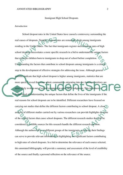 Immigrant High School Dropouts