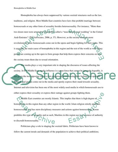 Causes and Trends of Homophobia in Middle East