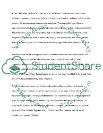 Criminal behavior and behavior disorders