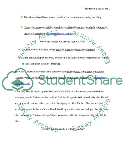 The Role of Witnesses for a Valid Will