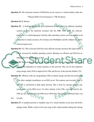 Vmware assignment (virtual servers)