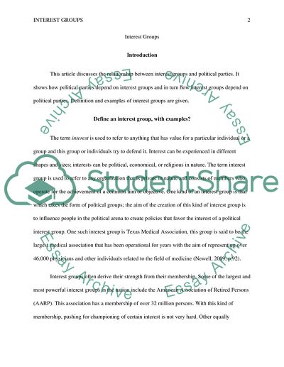 Interest Groups in Politics