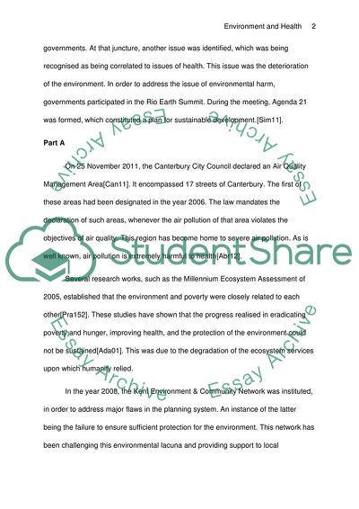 Implications of the Interventions Pertaining to Sustainability of the Environment of Canterbury City